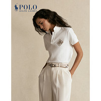 Ralph Lauren/拉夫劳伦女装 2021年早春珠饰徽标Polo衫21957 100-白色 S