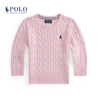 Ralph Lauren/拉夫劳伦男童 2021年早春绞花编结棉质针织毛衫34907 650-粉红色 4/4T