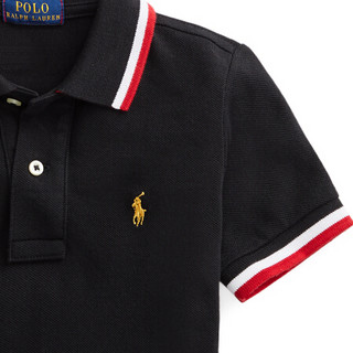 Ralph Lauren/拉夫劳伦男童 2021年早春新年系列棉质网眼布Polo衫34807 001-黑色 3/3T