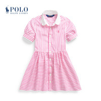 Ralph Lauren/拉夫劳伦女童 2021年早春条纹棉质衬衫式连衣裙34776 650-粉红色 6X