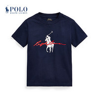 Ralph Lauren/拉夫劳伦男童 2021年早春Big Pony徽标棉质平纹针织T恤35069 410-海军蓝 3/3T