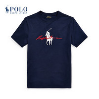 Ralph Lauren/拉夫劳伦男童 2021年早春Big Pony徽标棉质平纹针织T恤34928 410-海军蓝 S