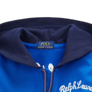 Ralph Lauren/拉夫劳伦男童 2021年早春Polo Team起绒布全拉链连帽衫34789 520-蓝色 7