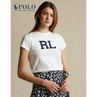 Ralph Lauren/拉夫劳伦女装 2021年春季RL棉质平纹针织圆领T恤21980 100-白色 M