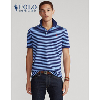 Ralph Lauren/拉夫劳伦男装 2021年春季定制修身版型柔软棉质Polo衫13156 400-蓝色 M