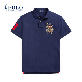 Ralph Lauren/拉夫劳伦男装 2021年春季定制修身版型三匹小马图案Polo衫13221 410-海军蓝 XS