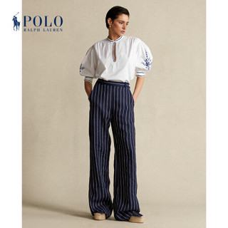 Ralph Lauren/拉夫劳伦女装 2021年春季刺绣棉质绒面衬衫22012 100-白色 XS