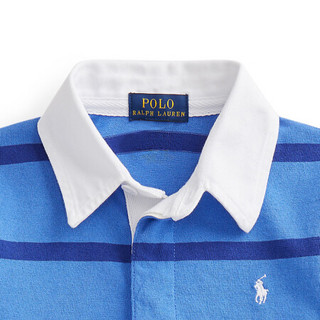 Ralph Lauren/拉夫劳伦男童 2021年春季条纹棉质平纹针织橄榄球衫35116 410-海军蓝 3/3T