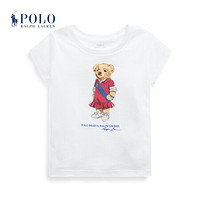 Ralph Lauren/拉夫劳伦女童 2021年春季Polo小熊棉质平纹针织T恤35190 100-白色 5