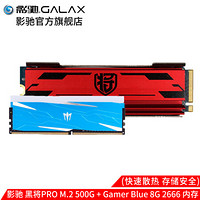 影驰黑将250G500G M.2 NVME SSD台式机250黑将PRO固态硬盘2280PCIE硬盘 黑将 PRO500G+Blue 8G 2666内存