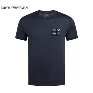 阿玛尼EMPORIO ARMANI奢侈品男装21春夏EA男士棉T恤衫 3K1TBS-1JTUZ NAVY-0920藏青色 XL