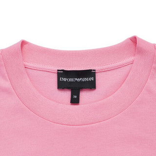 阿玛尼EMPORIO ARMANI奢侈品女装EA20秋冬女士棉T恤衫 6H2T7J-2J95Z PINK-0315粉色 40