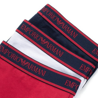 阿玛尼EMPORIO ARMANI UNDERWEAR奢侈品男装EA20秋冬男士棉内裤(三条装) 111734-0A717 W白色藏青色红色 S
