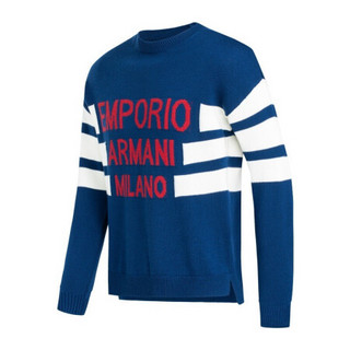 阿玛尼EMPORIO ARMANI奢侈品男装EA20秋冬男士含50%绵羊毛毛衣 6H1MXK-1MHQZ BLUE-0944蓝色 L