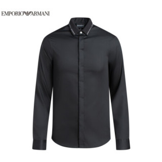 阿玛尼emporioarmani奢侈品男装21春夏ea男士衬衫3k1cp81nxrzblack