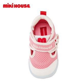 MIKIHOUSE男女儿童凉鞋学步鞋夏季双层网布保护脚趾二段学步凉鞋12-9304-269 粉色 14.5CM