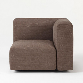 MUJI 棉聚酯纤维花式织单元沙发带扶手小用沙发套 棕色 带扶手小用