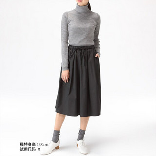 无印良品 MUJI 女式 未造成颈部刺痛感 高领毛衣 灰色 XL