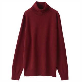 MUJI 无印良品 女士高领毛衣 W8AA871 紫红色 XXL