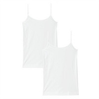 无印良品 MUJI 女式 棉混弹力 吊带衫 2件装 白色 XL