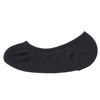 無印良品 MUJI 無印良品 女式 宽脚尖不易滑落 棉混纺 隐形船袜 黑色 23-25cm