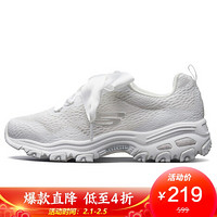 斯凯奇 SKECHERS 女子 经典休闲鞋 运动鞋 时尚老爹鞋 熊猫鞋 66666196/WHT 白色 35码 US5码