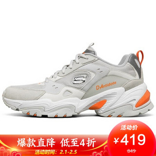 SKECHERS 斯凯奇 经典休闲鞋 男子运动鞋 老爹鞋 666164/LTGY 浅灰色 42码 US9码