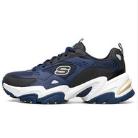 斯凯奇 SKECHERS 经典休闲鞋 女子运动鞋 老爹鞋 66666345/NVBK 蓝色 36.5码 US6.5码