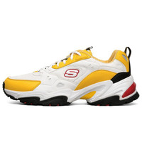 斯凯奇 SKECHERS 经典休闲鞋 男子运动鞋 老爹鞋 666166/WYL 白色/黄色 43码 US10码