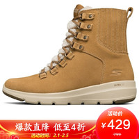 SKECHERS 斯凯奇 女子 毛绒雪地靴 高帮休闲靴 144151/CSNT 栗色 37码 US7码