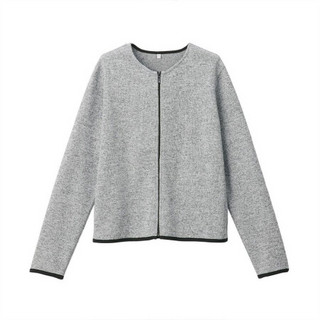 MUJI 无印良品 女士针织衫 W9AB232 浅灰色 XXL