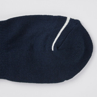 無印良品 MUJI 無印良品  男式 合脚直角足底起绒 运动船袜 海军蓝 25-27cm
