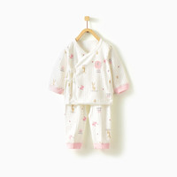童泰新生婴儿四季内衣0-3个月男女宝宝系带和服套装 T93J0731 粉色 52