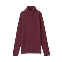 無印良品  無印良品 MUJI 女士高领毛衣 W9AA872 紫红色 XS