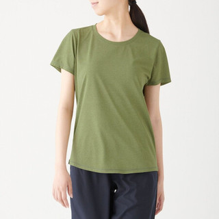 無印良品 MUJI 無印良品  女式 吸汗速干 短袖T恤 运动短袖 卡其绿 S