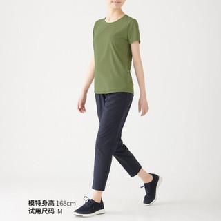 無印良品 MUJI 無印良品  女式 吸汗速干 短袖T恤 运动短袖 卡其绿 S