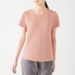 無印良品 MUJI 無印良品  女式 吸汗速干 短袖T恤 运动短袖 浅橙色 M