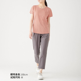 無印良品 MUJI 無印良品  女式 吸汗速干 短袖T恤 运动短袖 浅橙色 M