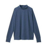 無印良品 MUJI 無印良品  女式 吸汗速干 高领长袖T恤 深海军蓝 XL