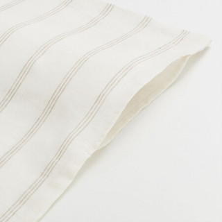 MUJI 麻平织 被套 家纺 夏凉被 本白色不规则条纹 单人用 150x200cm用