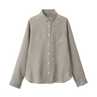 無印良品  無印良品 MUJI 女士长袖衬衫 BCB07A0S 深咖啡色 S