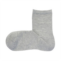 無印良品 MUJI 無印良品 女式 合脚直角 袜口无橡筋薄款 短袜 灰色 21-23cm