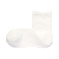 無印良品 MUJI 無印良品 女式 合脚直角 袜口无橡筋薄款 短袜 米白色 21-23cm