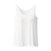 无印良品 無印良品 MUJI 女式 含桑蚕丝 附罩杯背心 打底 白色 S