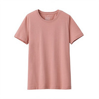 MUJI 無印良品 女士圆领短袖T恤 BBA01A0S 粉红色 S