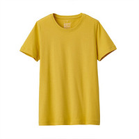 MUJI 無印良品 女士圆领短袖T恤 BBA01A0S 烟熏黄色 XL