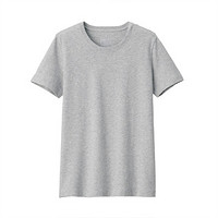 MUJI 無印良品 女士圆领短袖T恤 BBA01A0S 浅灰色 XXL