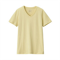 MUJI 無印良品 女士V领短袖T恤 BBA02A0S 浅黄色 XL