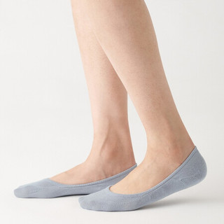 無印良品 MUJI 無印良品  女式 宽脚尖不易滑落 棉混纺 隐形船袜 萨克森蓝 21-23cm