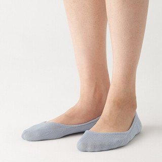 無印良品 MUJI 無印良品  女式 宽脚尖不易滑落 棉混纺 隐形船袜 萨克森蓝 21-23cm